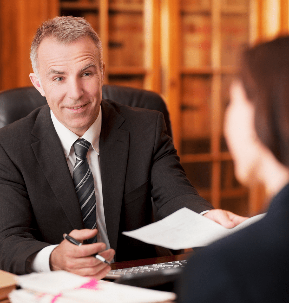 Business meeting with documents
