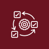 Circular workflow with gear icon